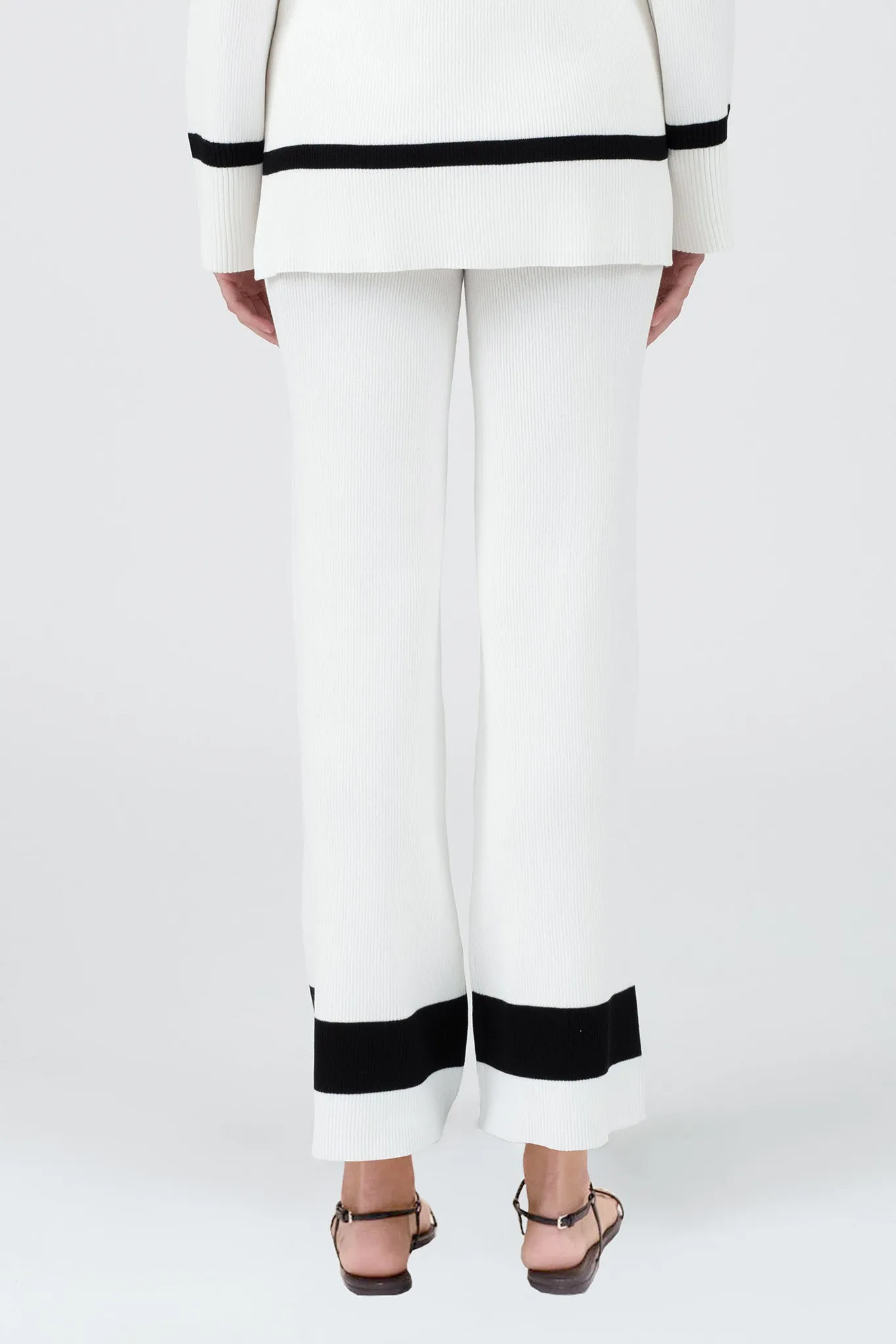 CONTRAST TRIM STRAIGHT LEG PANTS