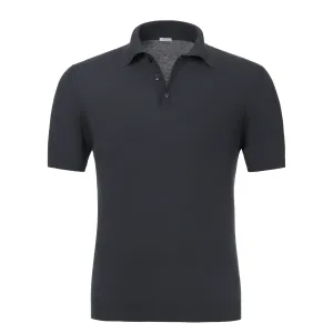 Coton Polo Shirt in Metallic Grey