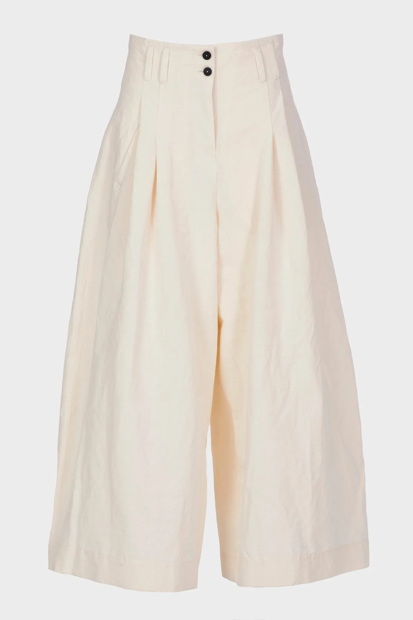 Cotton and Linen High Waist Pants