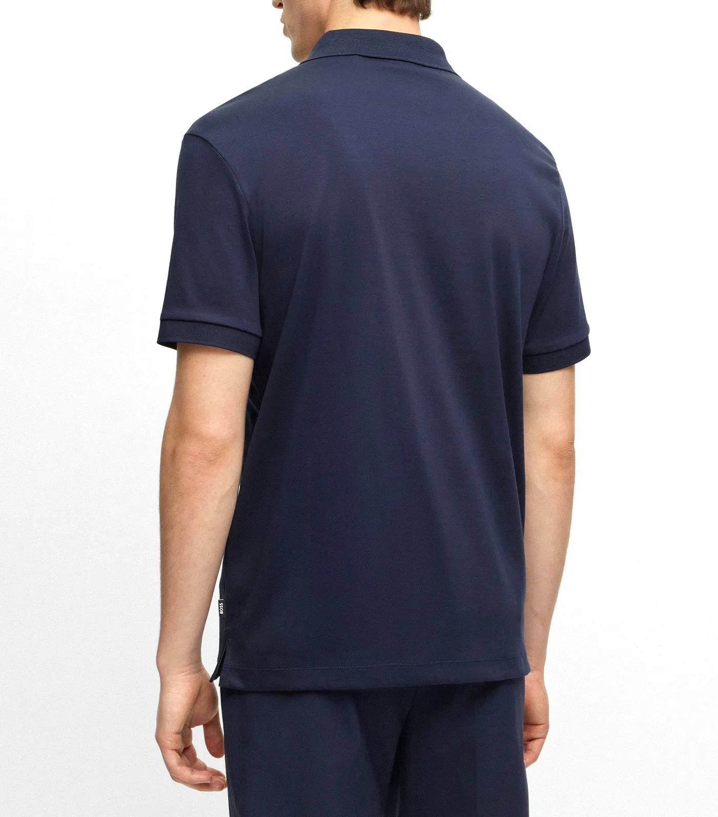 Cotton-Jersey Polo Shirt with Logo Badge - Dark Blue