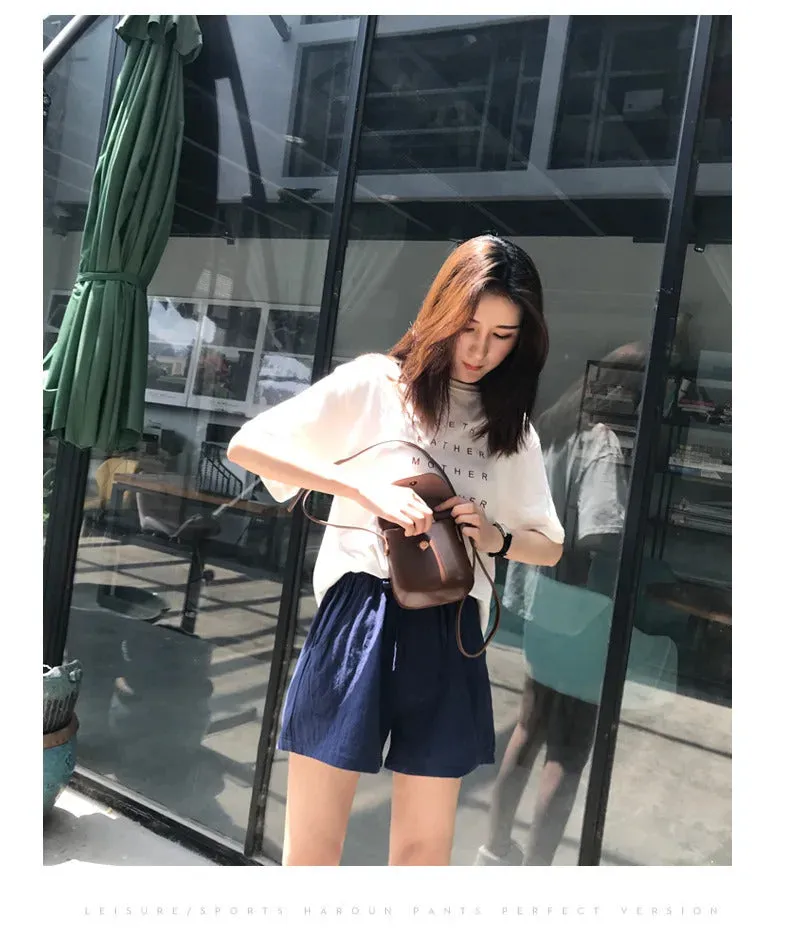 Cotton Linen Shorts Women's Sports Shorts Summer Solid High Waist Black Shorts Women Fashion Plus Size Casual Basic Short Pants