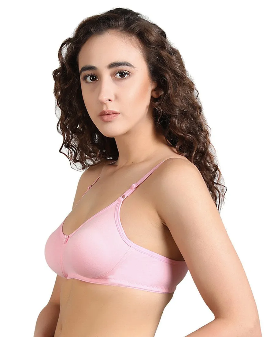 Cotton Non Padded Bra Coral Pink for Women