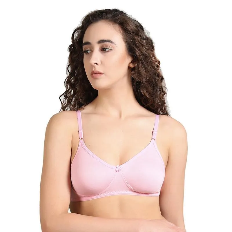 Cotton Non Padded Bra Coral Pink for Women