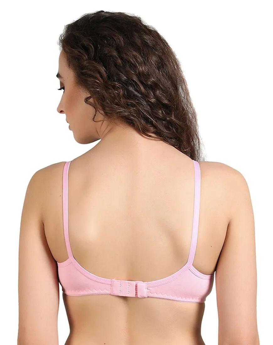 Cotton Non Padded Bra Coral Pink for Women