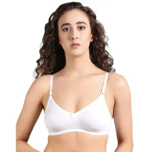 Cotton Non Padded T-Shirt Bra White for Women