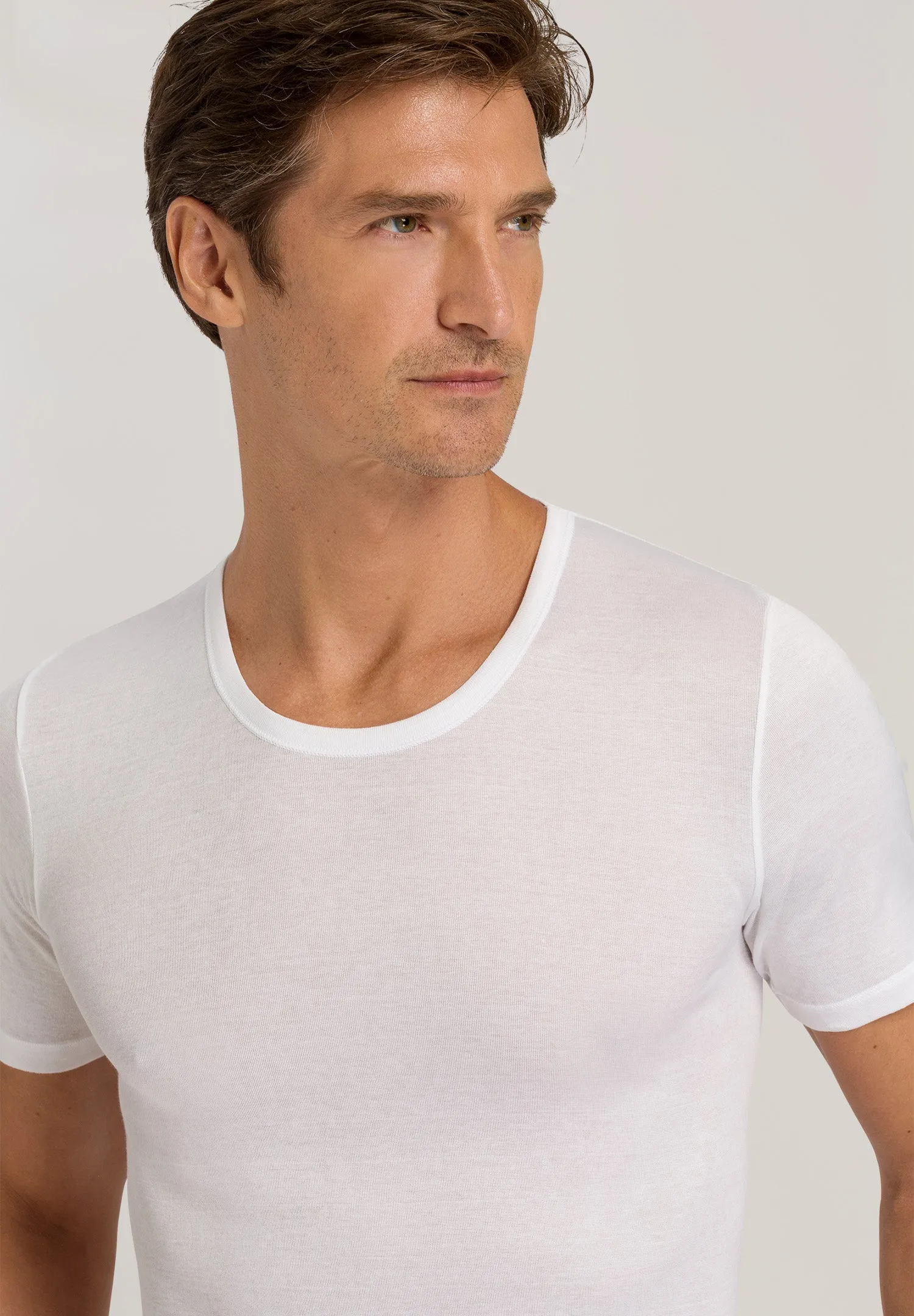 Cotton Pure Fitted Cotton Crew Neck T-Shirt | White 73663-101