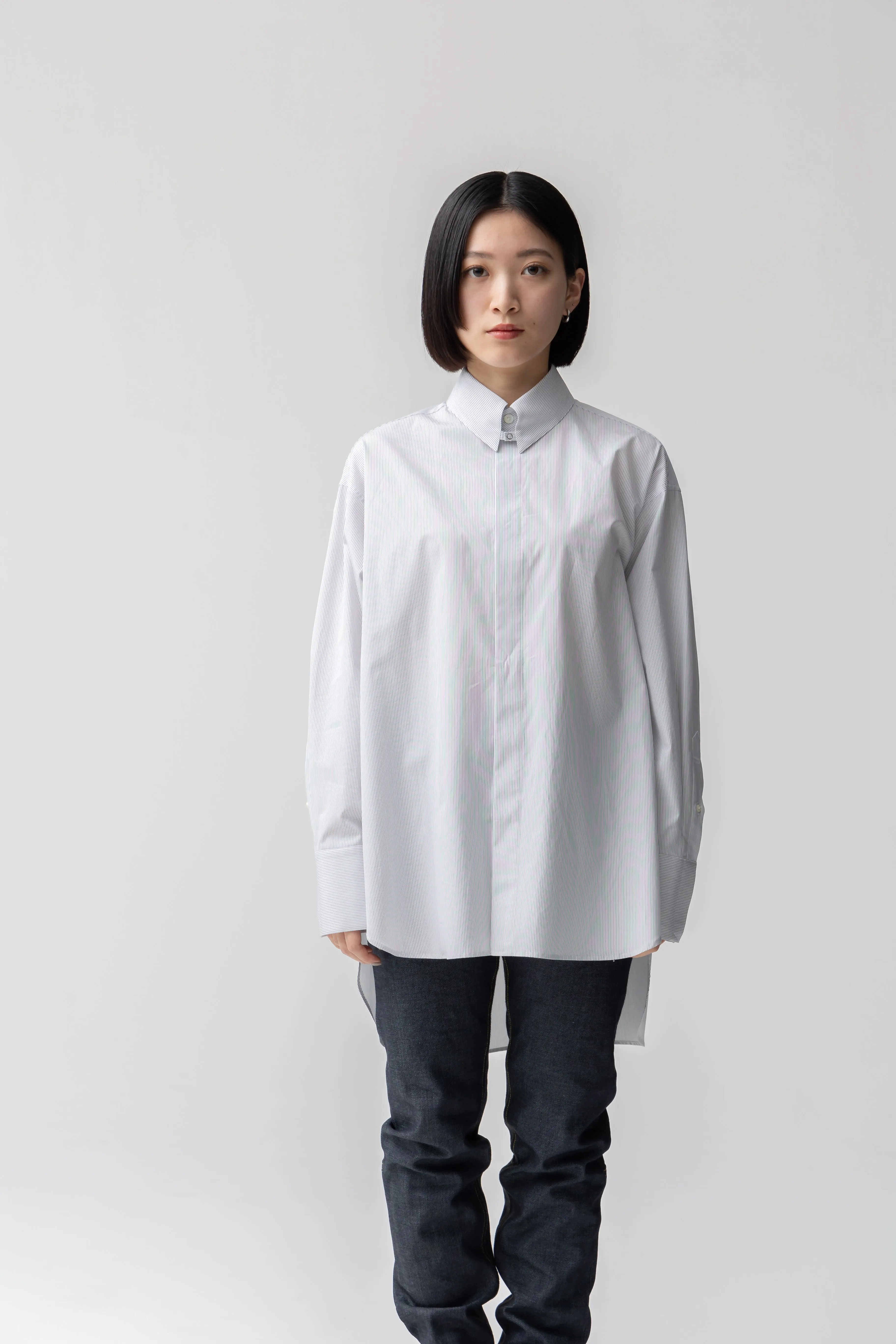 COTTON TAB COLLAR SHIRT .06【WIDE-STRIPE】