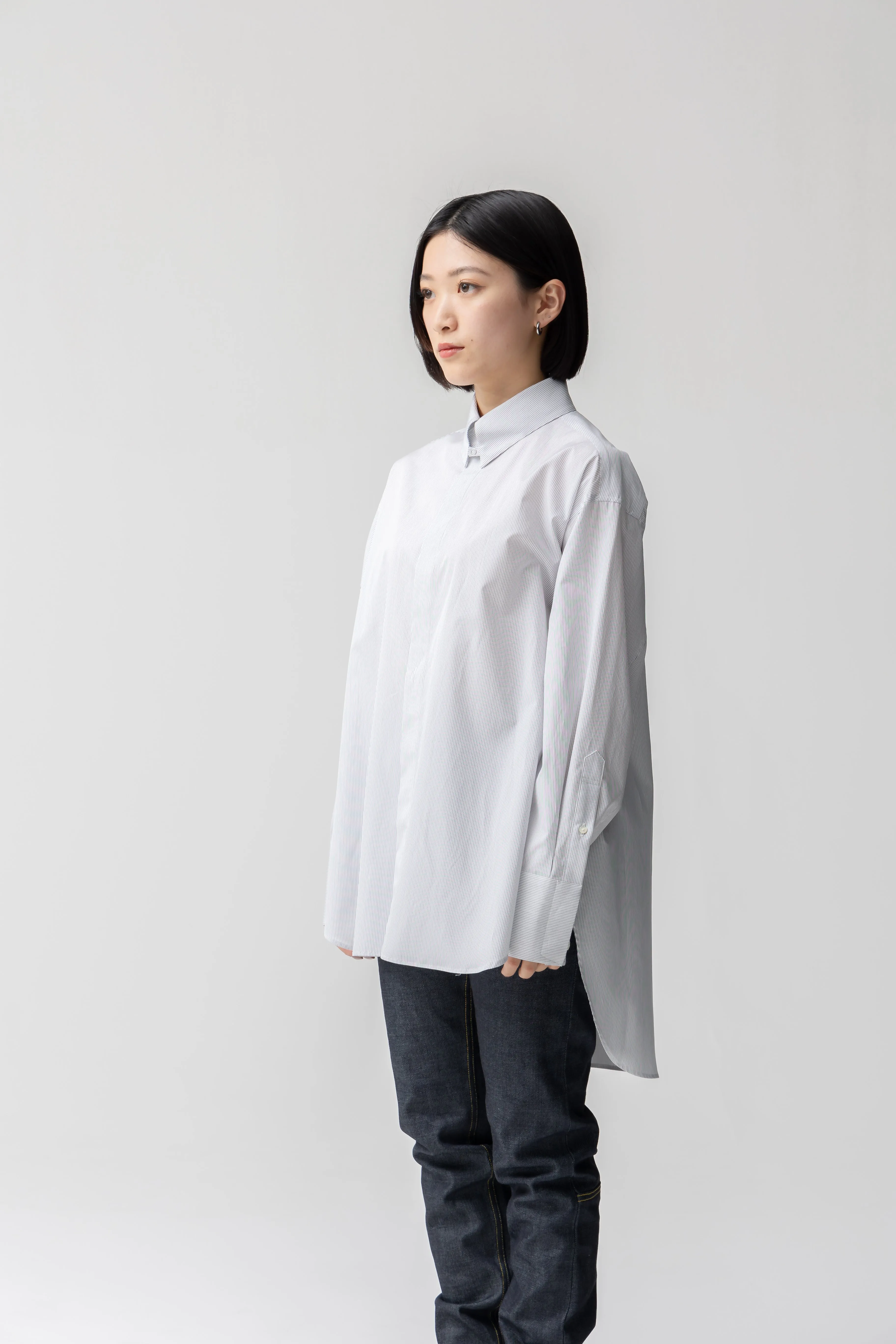 COTTON TAB COLLAR SHIRT .06【WIDE-STRIPE】