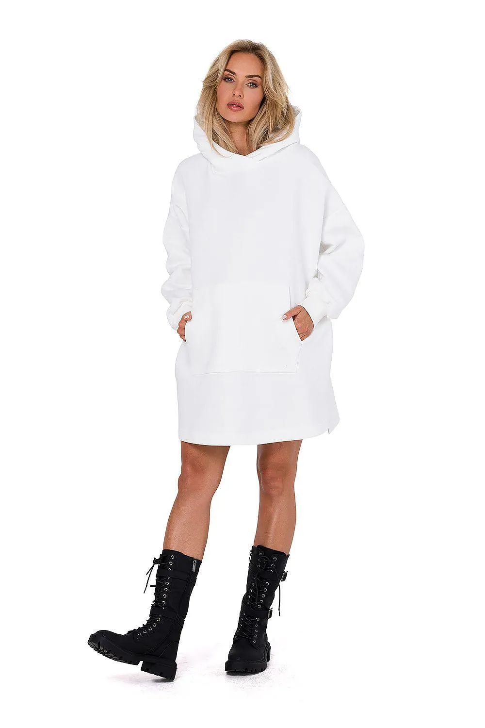 Cozy Kangaroo Pocket Knit Hooded Daydress