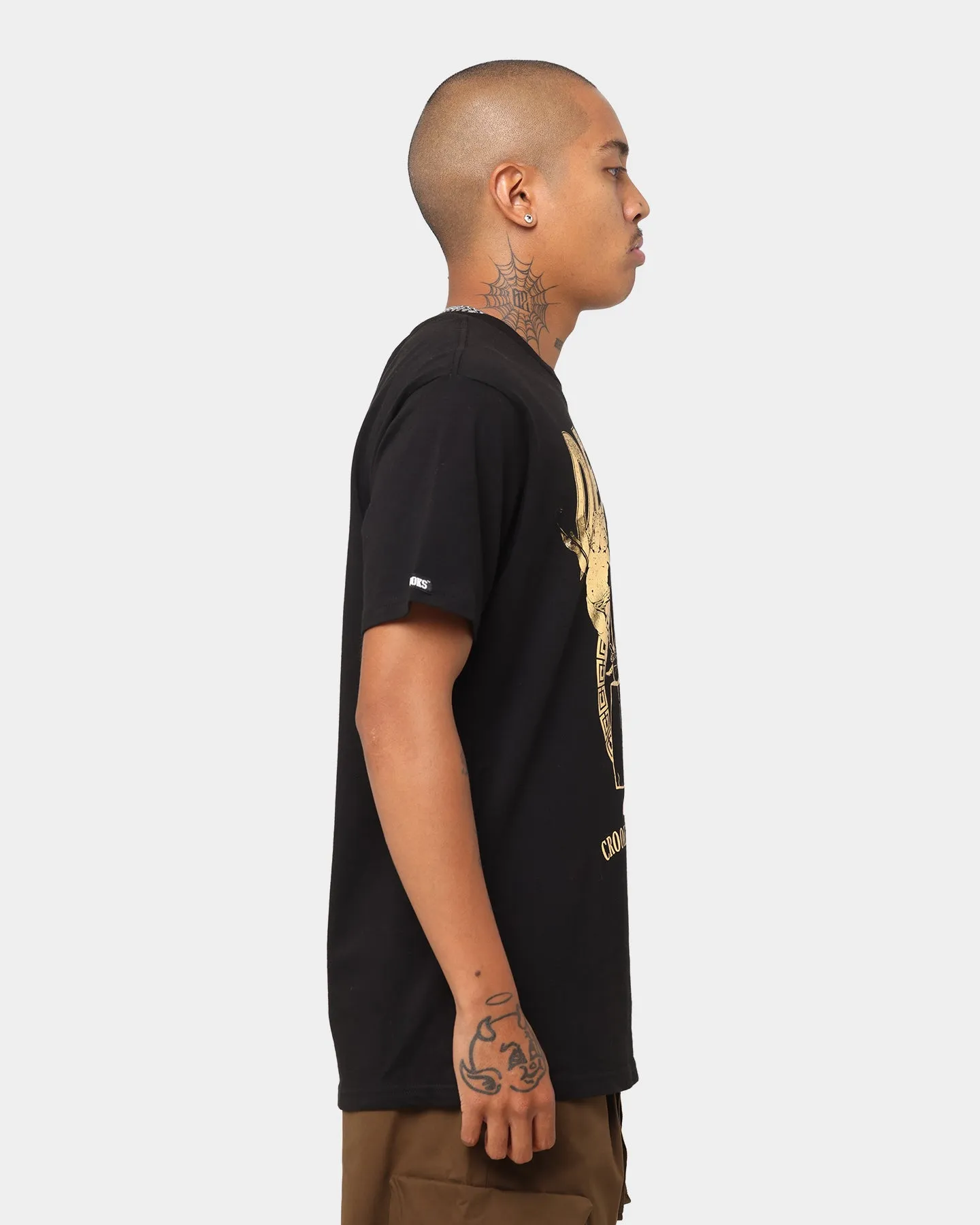 Crooks & Castles Deathrow Angels T-Shirt Black/Gold