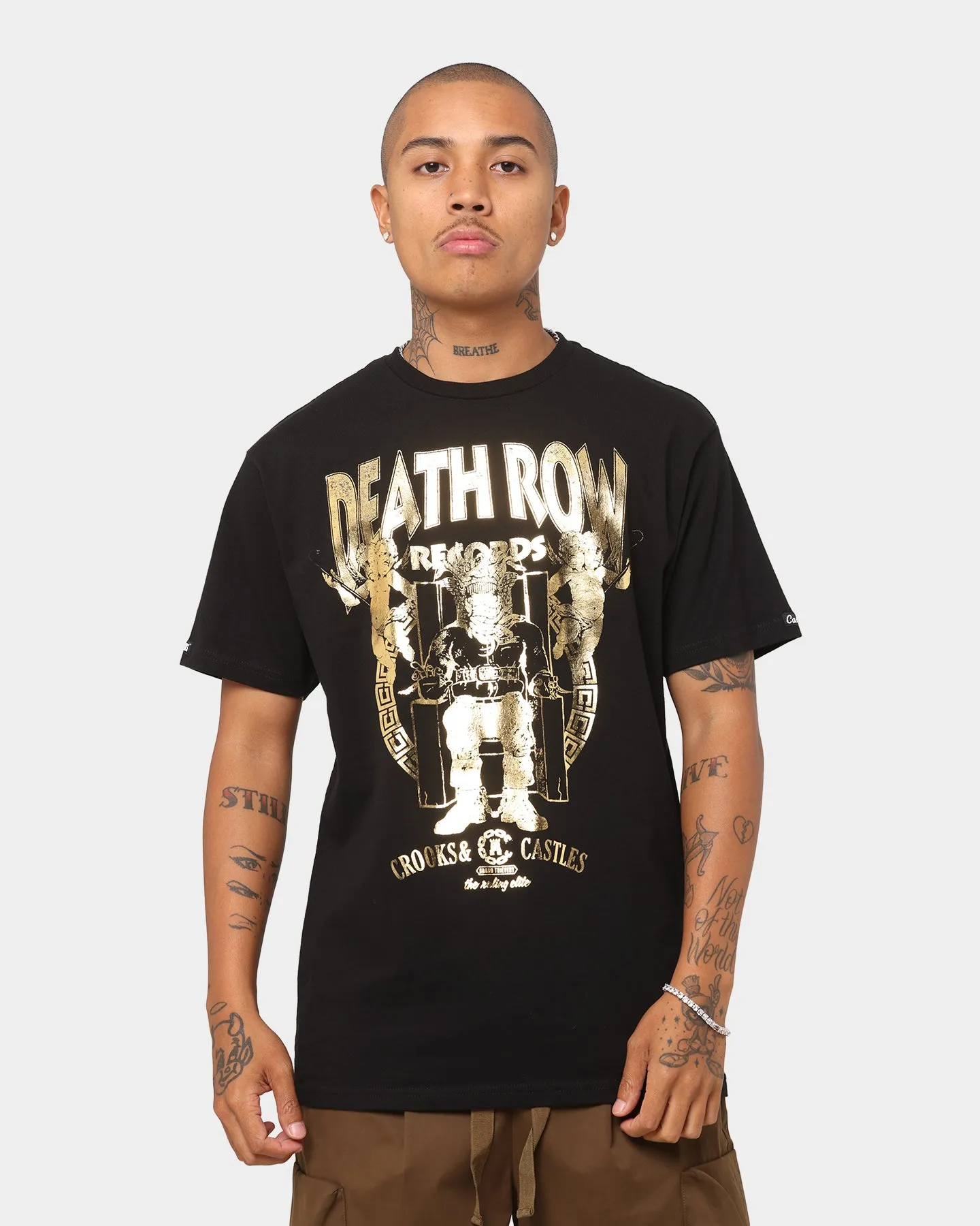 Crooks & Castles Deathrow Angels T-Shirt Black/Gold