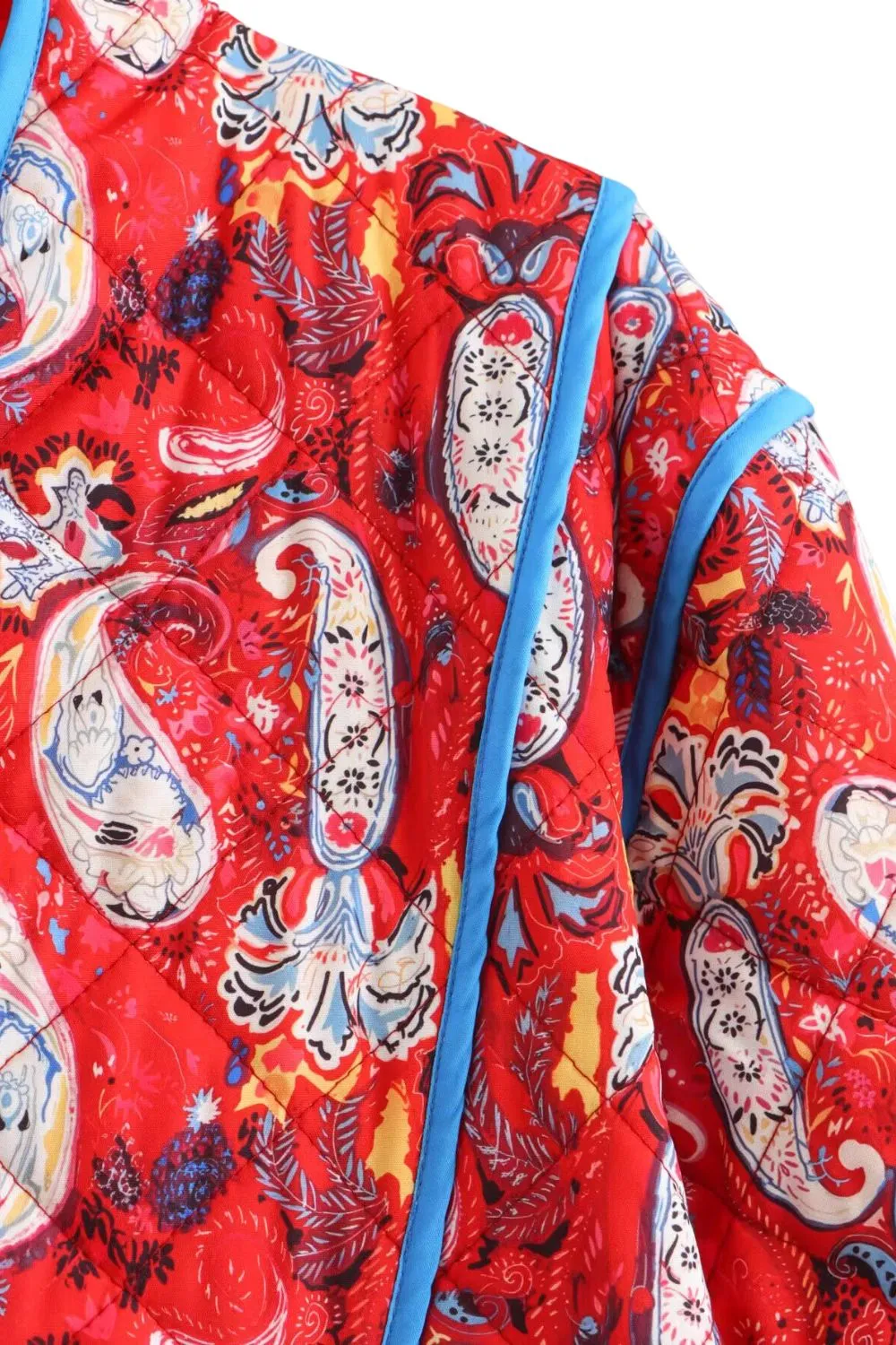 'Dagmara'  Printed Short-Sleeve Cotton Jacket