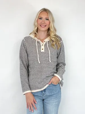 Darcy - Striped Hoodie Sweater