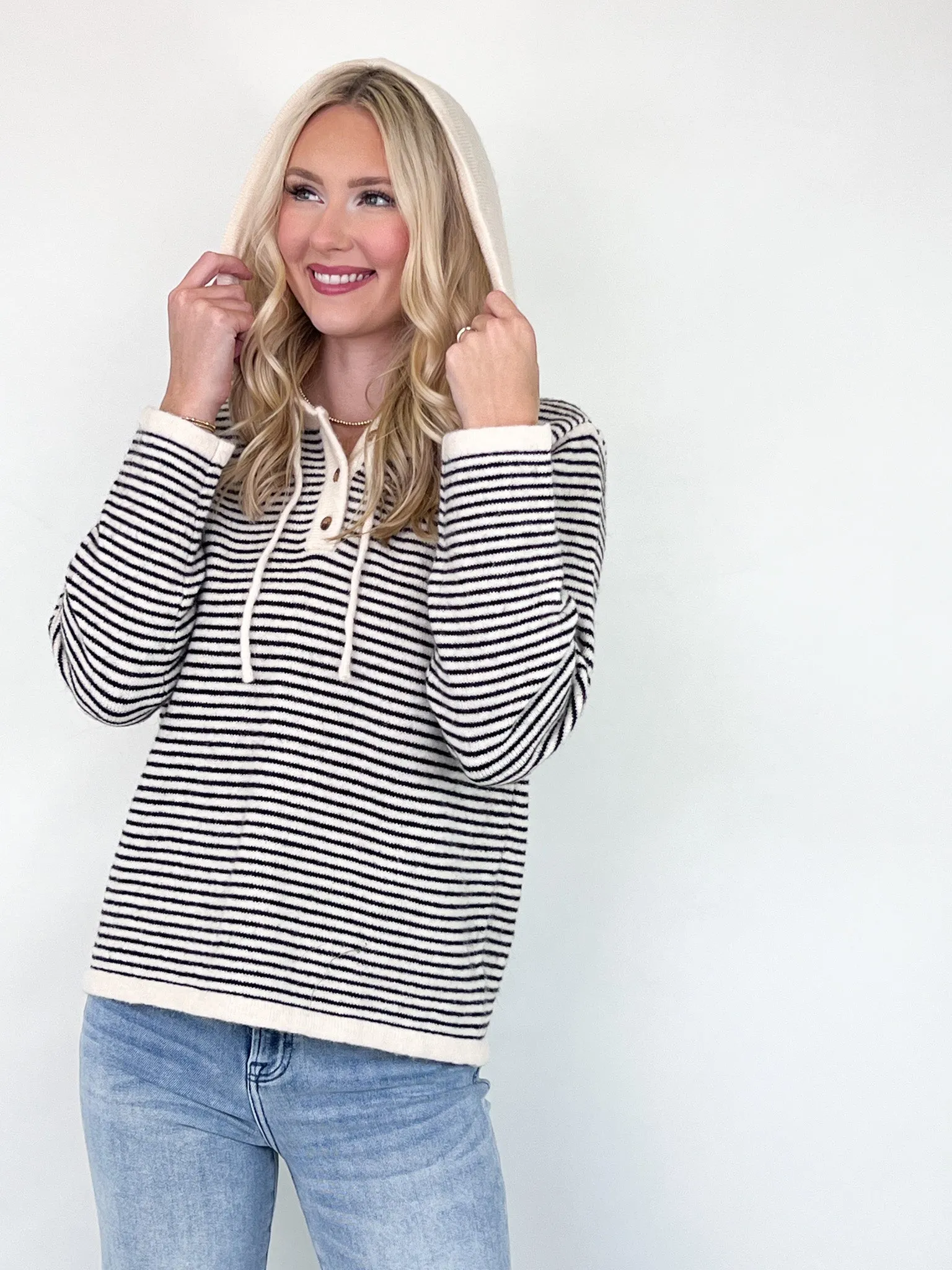 Darcy - Striped Hoodie Sweater