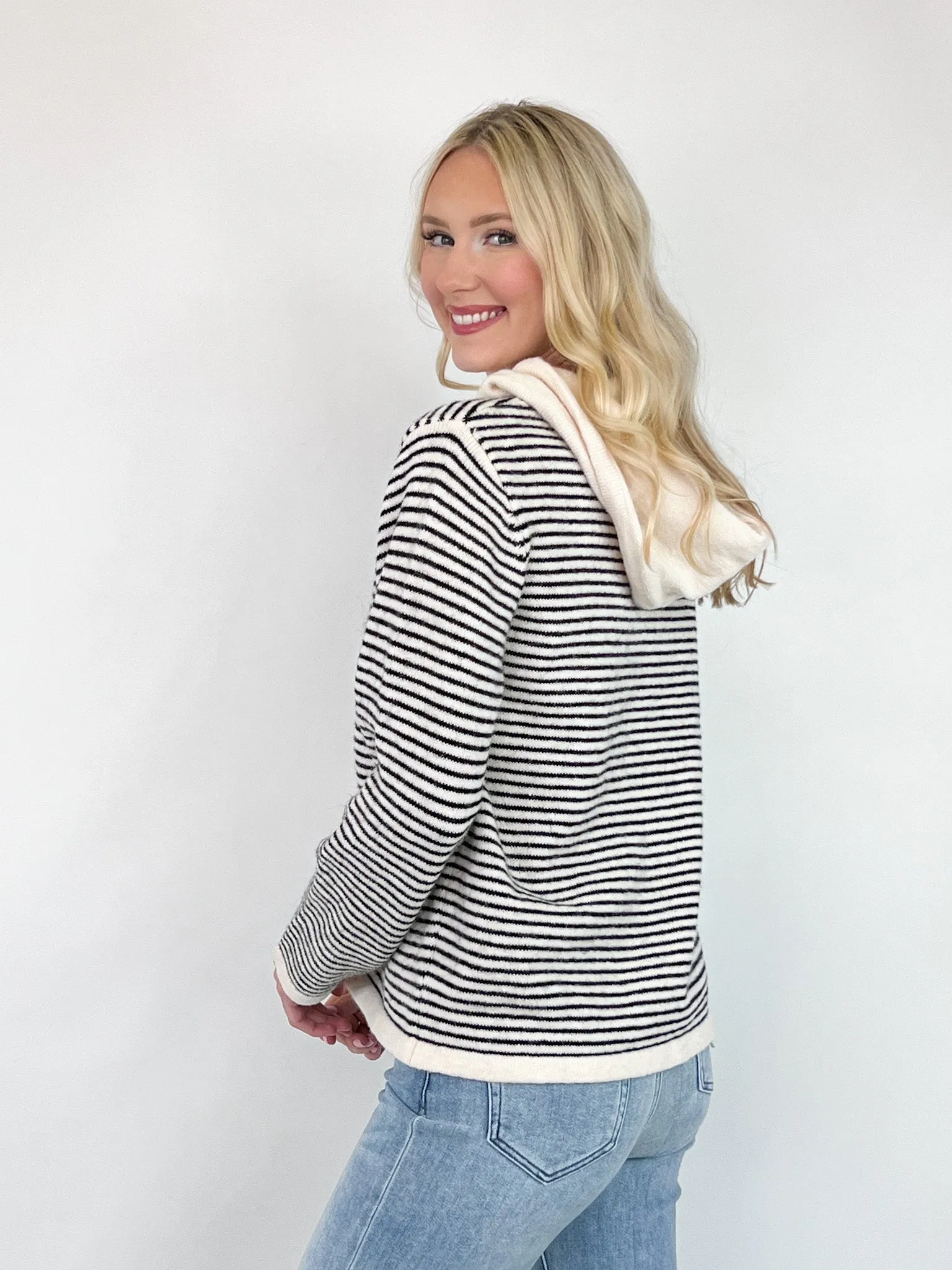 Darcy - Striped Hoodie Sweater