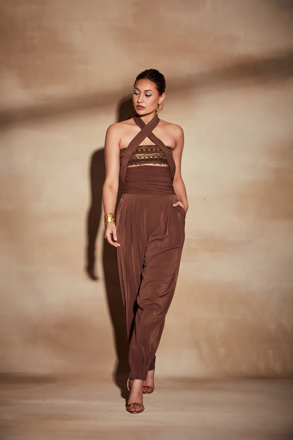 Dark Tan High Waist Pants