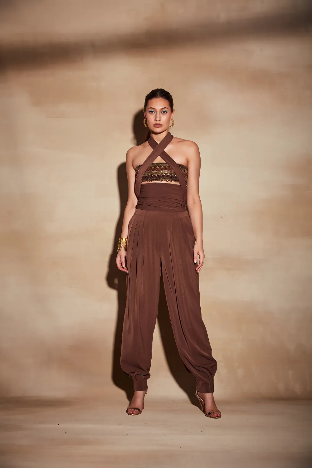 Dark Tan High Waist Pants