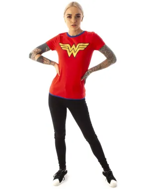 DC Comics Logo Womens Red Short Sleeved T-Shirt