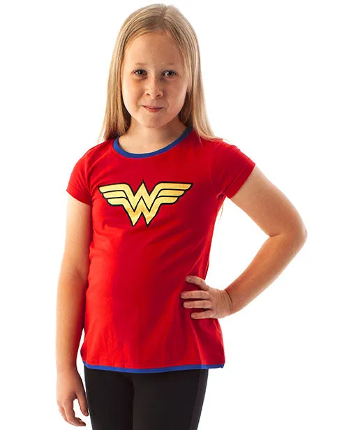 DC Comics Wonder Woman Metallic Logo Girl's T-Shirt