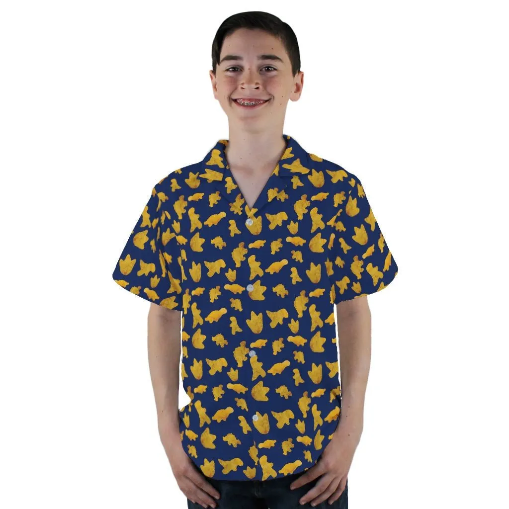 Dinosaur Chicken Nuggets Blue Youth Hawaiian Shirt