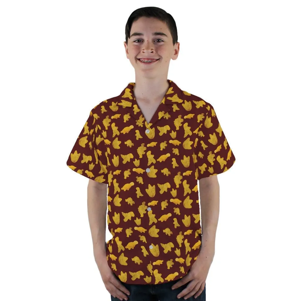 Dinosaur Chicken Nuggets Red Youth Hawaiian Shirt