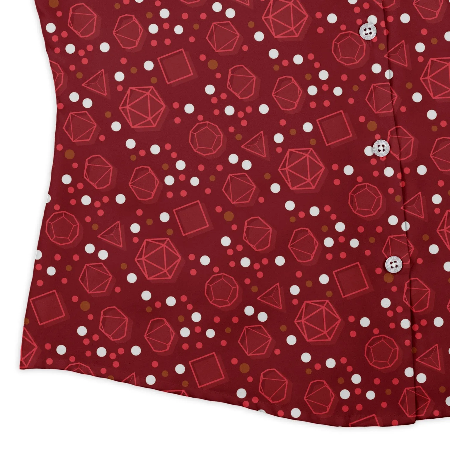 Dnd Red Dice Sets Curvy Button Up Shirt