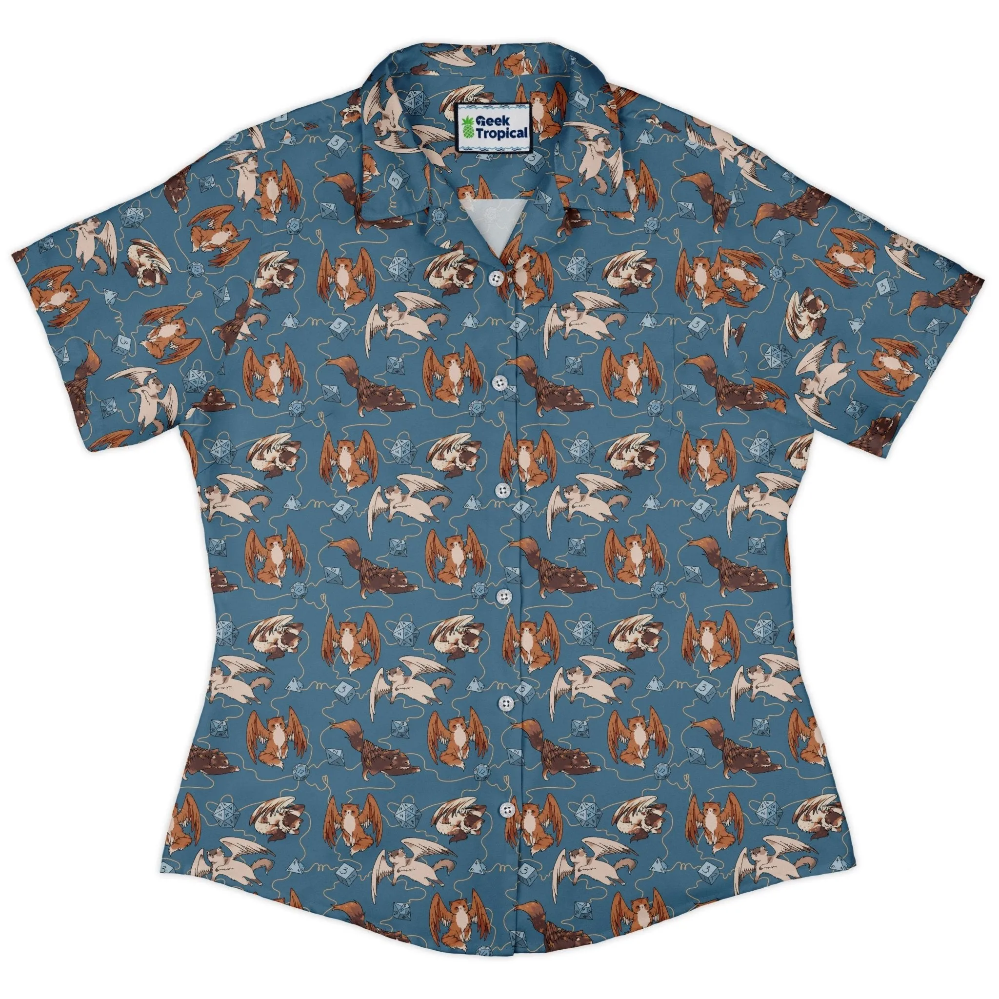 Dnd Tressym Familiars Curvy Button Up Shirt