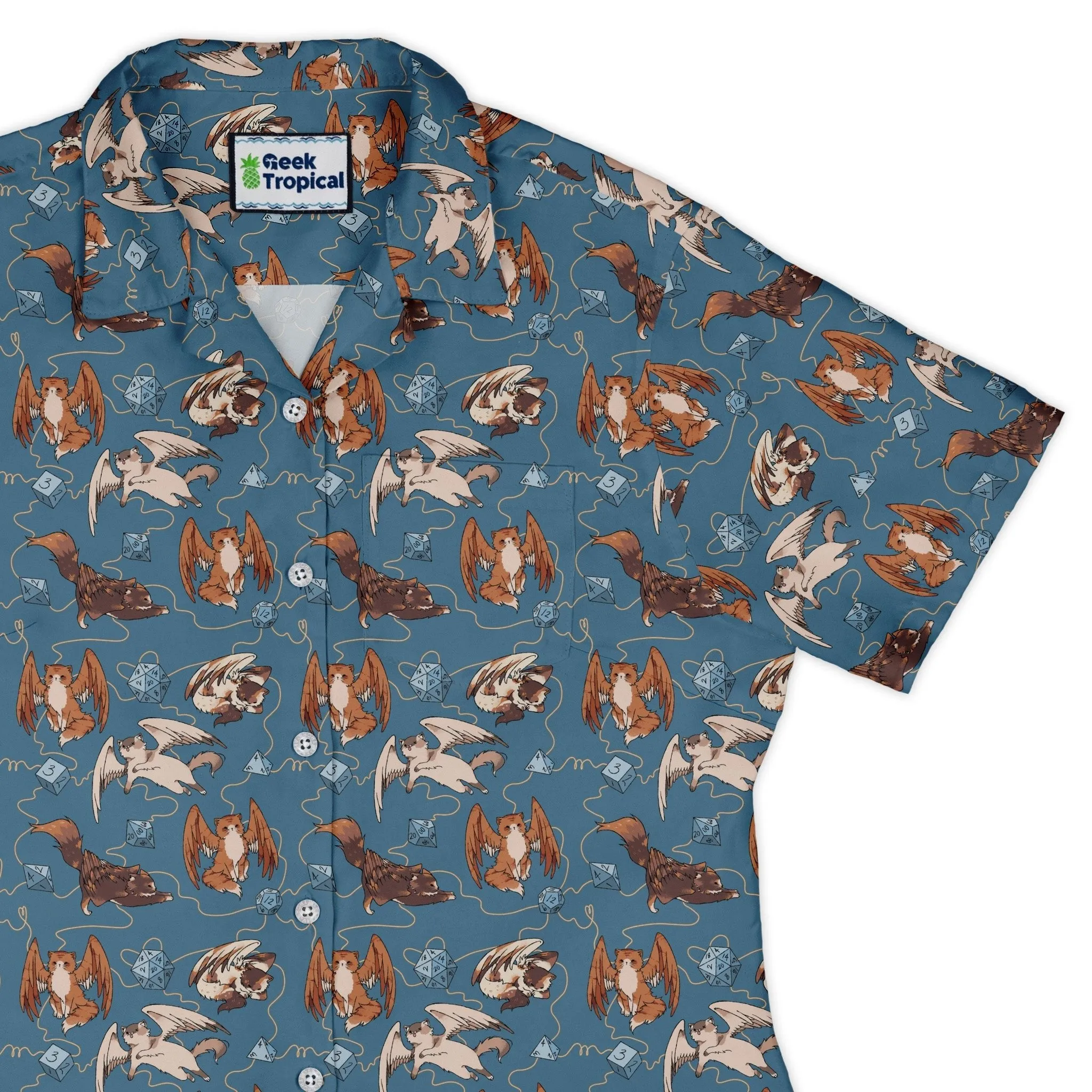 Dnd Tressym Familiars Curvy Button Up Shirt