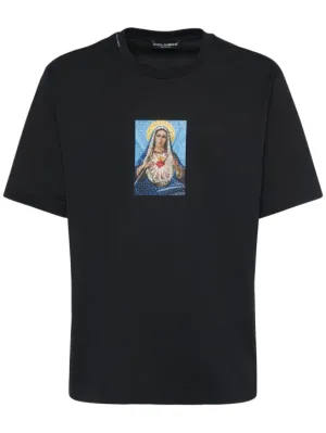 Dolce&amp;Gabbana   Cotton jersey t-shirt w/ crystals 