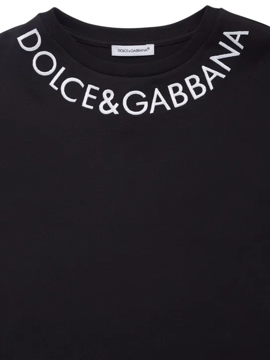 Dolce&amp;Gabbana   Embroidered cotton jersey t-shirt 