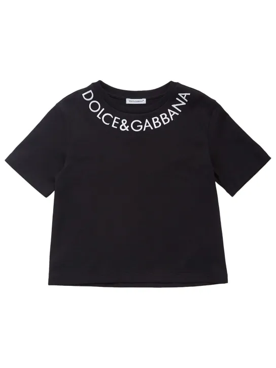 Dolce&amp;Gabbana   Embroidered cotton jersey t-shirt 