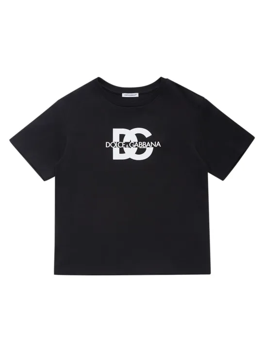 Dolce&amp;Gabbana   Logo printed cotton jersey t-shirt 