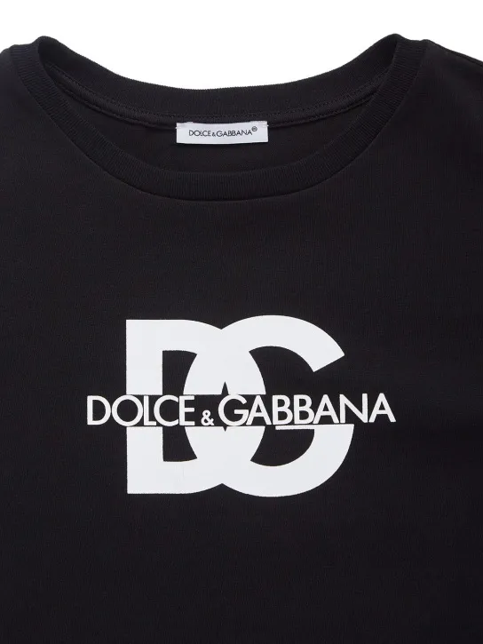 Dolce&amp;Gabbana   Logo printed cotton jersey t-shirt 