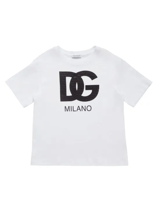 Dolce&amp;Gabbana   Logo printed cotton jersey t-shirt 