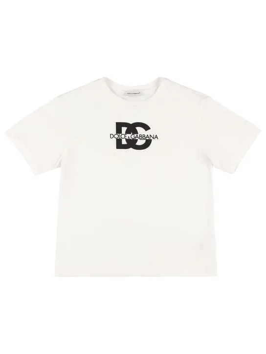 Dolce&amp;Gabbana   Logo printed cotton jersey t-shirt 