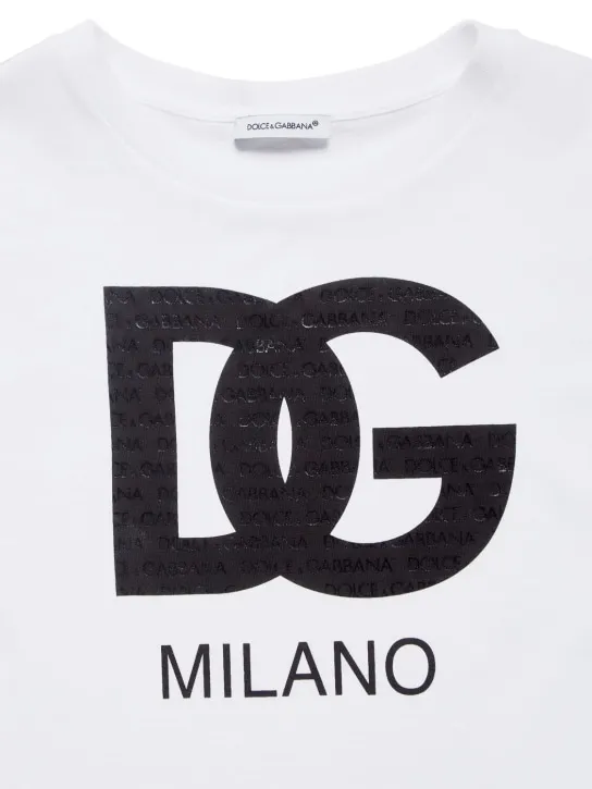 Dolce&amp;Gabbana   Logo printed cotton jersey t-shirt 