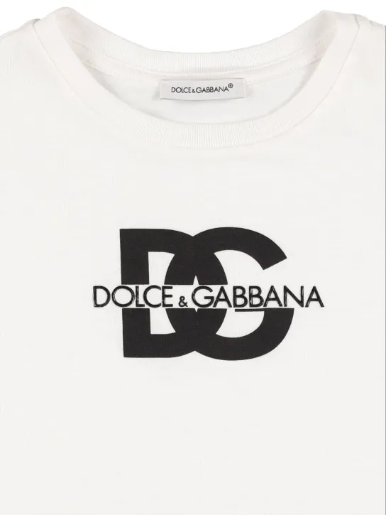 Dolce&amp;Gabbana   Logo printed cotton jersey t-shirt 