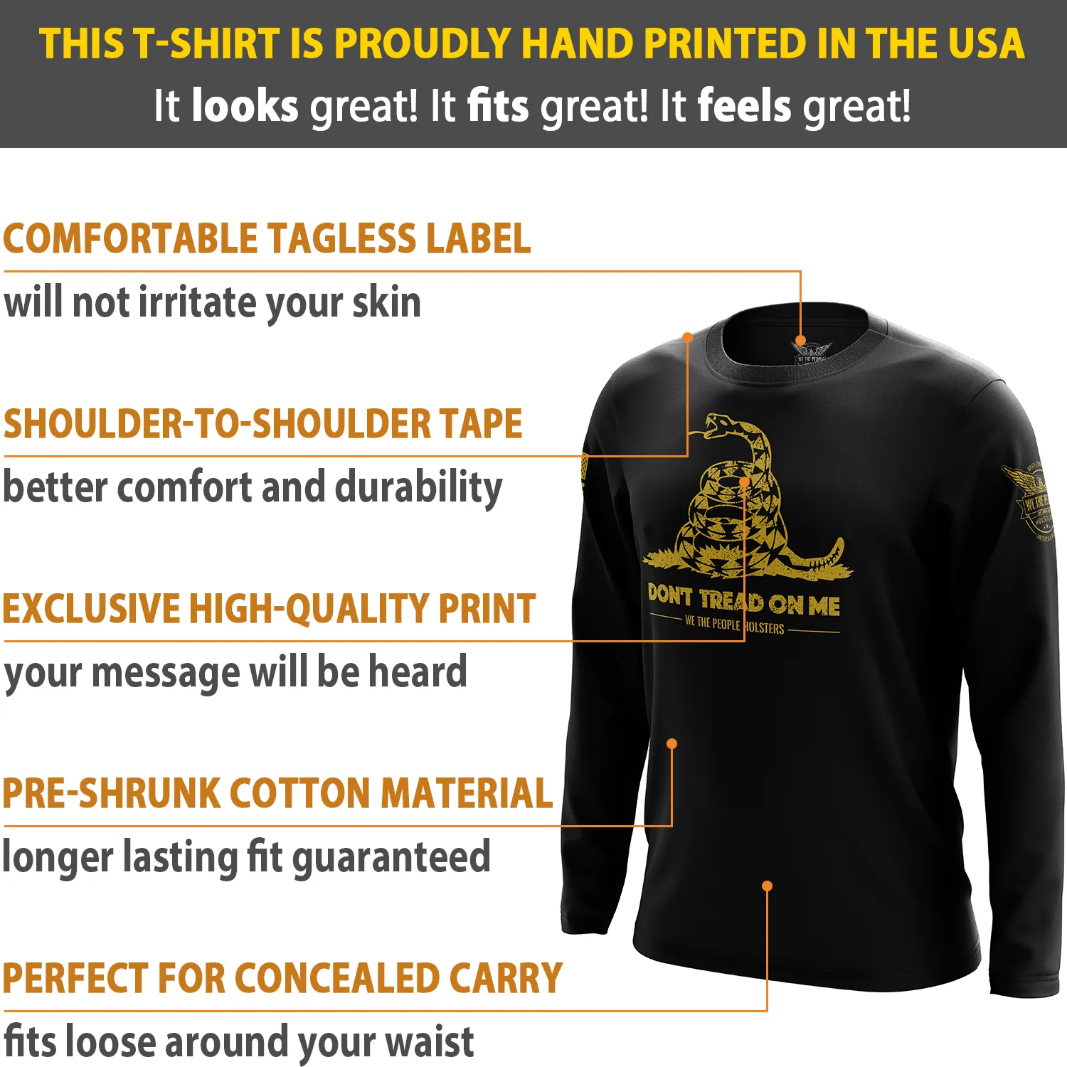 Dont Tread On Me Gadsden Flag Long Sleeve Shirt