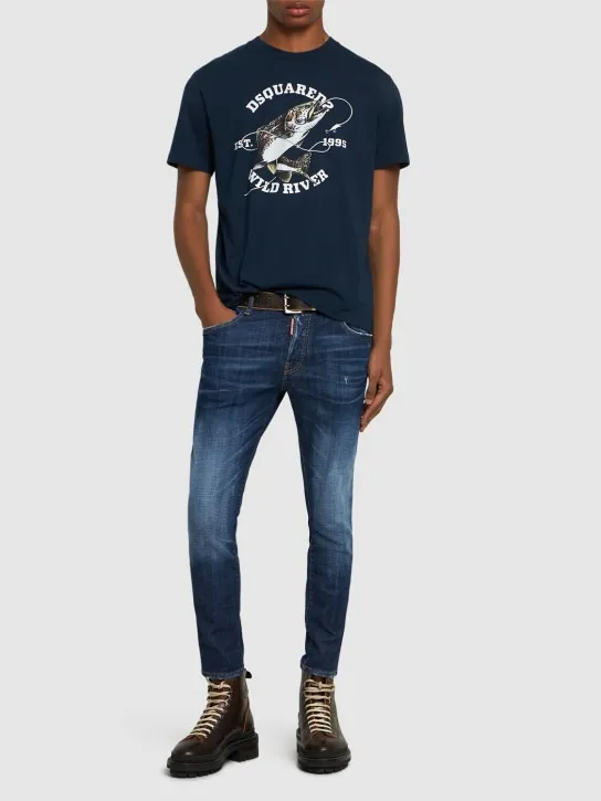 Dsquared2   Regular fish print logo t-shirt 