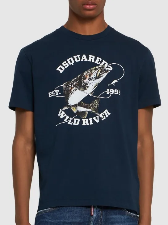 Dsquared2   Regular fish print logo t-shirt 