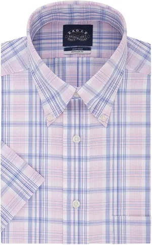 Eagle Men's Short Sleeve Dress Shirt Non Iron Regular Fit