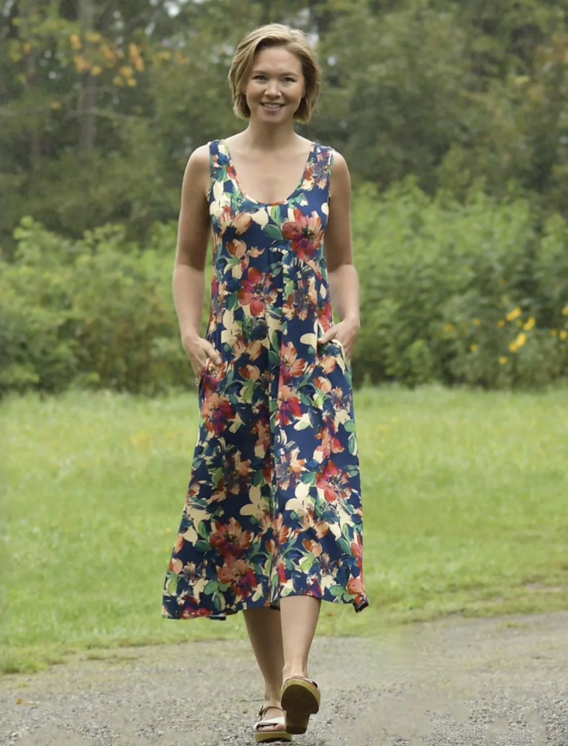 Earthy Floral Maxi Dress