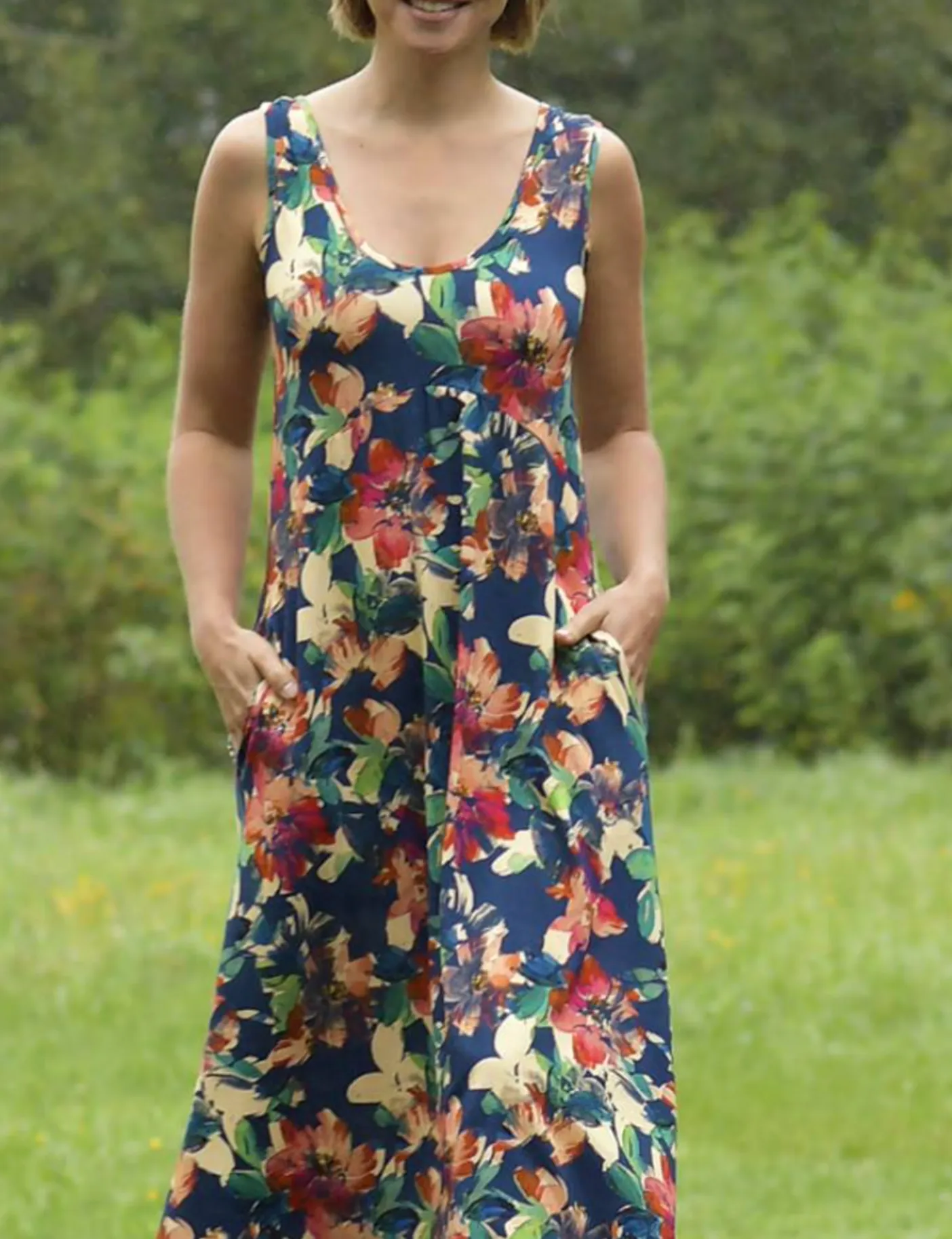 Earthy Floral Maxi Dress