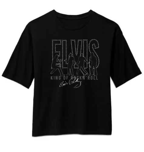 Elvis King of Rock N Roll Boxy Women's T-Shirt