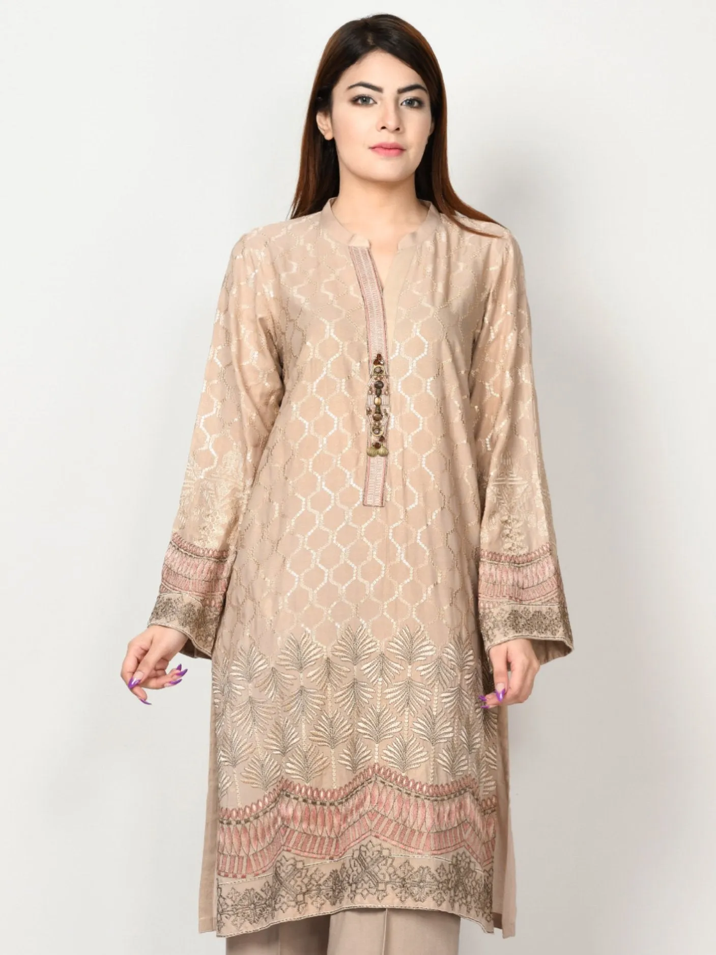 Embroidered Shimmer Arabic Lawn Suit