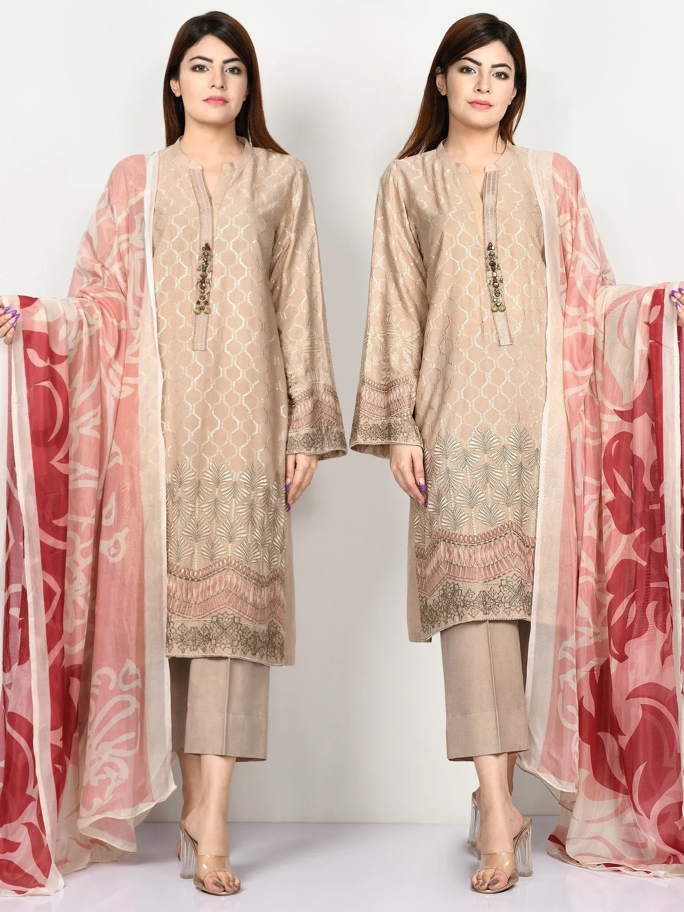 Embroidered Shimmer Arabic Lawn Suit