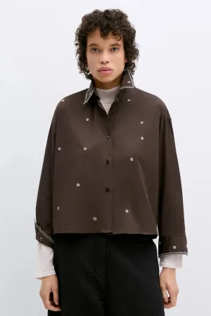 Embroidery Shirt, Chocolate