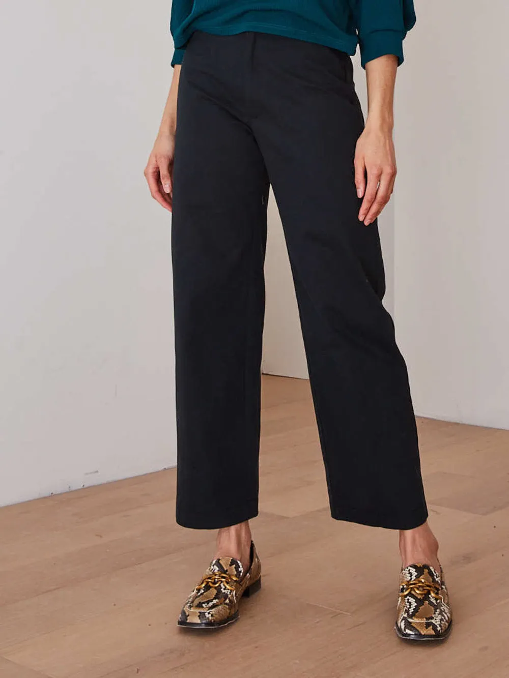 Enora Pant in Black Sanded Twill