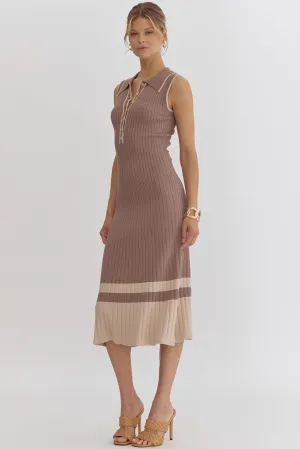 ENTRO Julius Mocha Midi Dress FINAL SALE