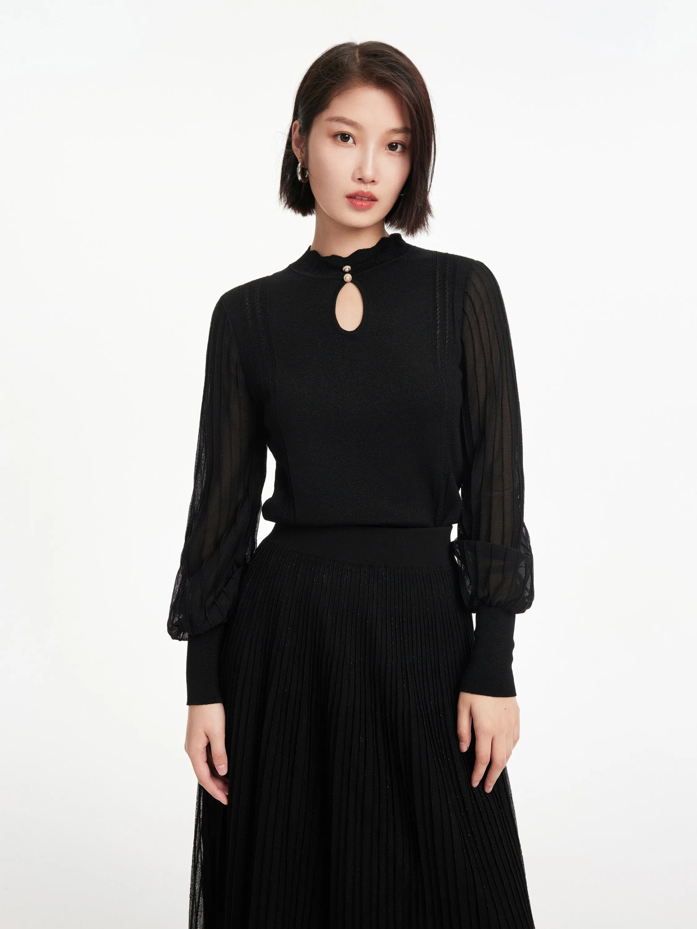 EP YAYING Black Knitted Shirt